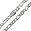 Iced Out Silver Figaro Chain - 8.2mm
